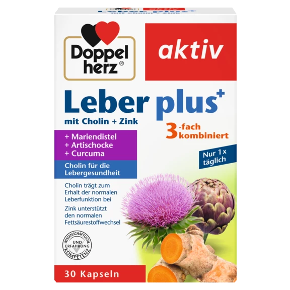 Abbildung der Produktverpackung Doppelherz aktiv Leber plus Frontansicht